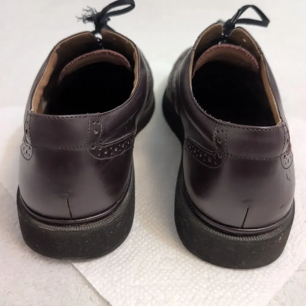 Rockport‎ Men's Wingtip Brown/Purple Leather Shoes 10 Vibram Tread